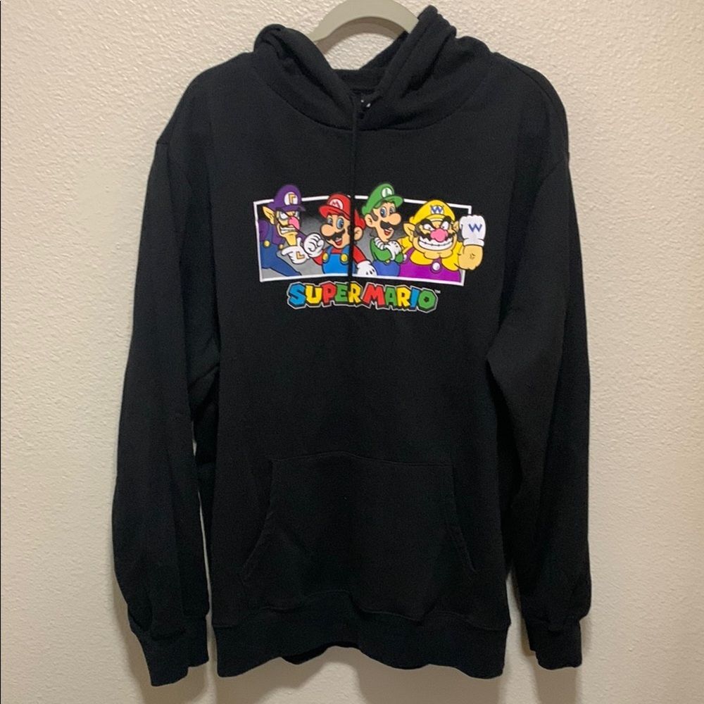 Nintendo Black Hoodie with Vibrant Graphic Design